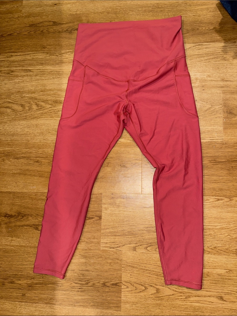 Maternity High-Waist Pink Active Leggings